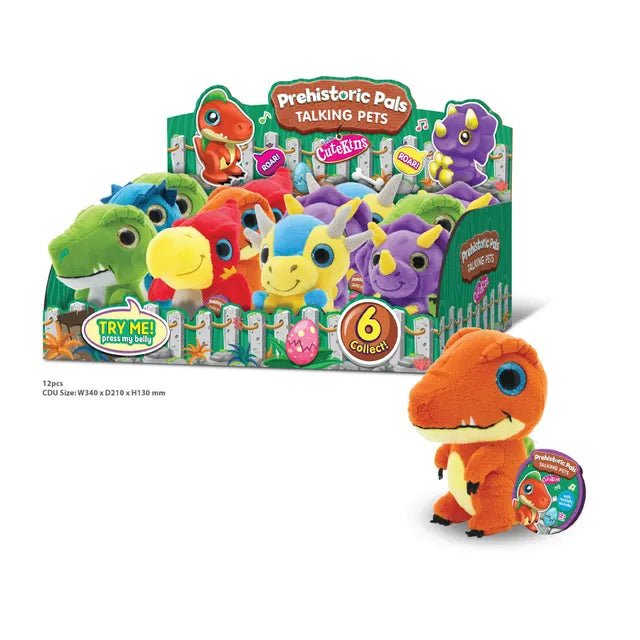 Funville - Roaring Pals 12Cm Plush Dinosaurs With Sounds - Marah Kids