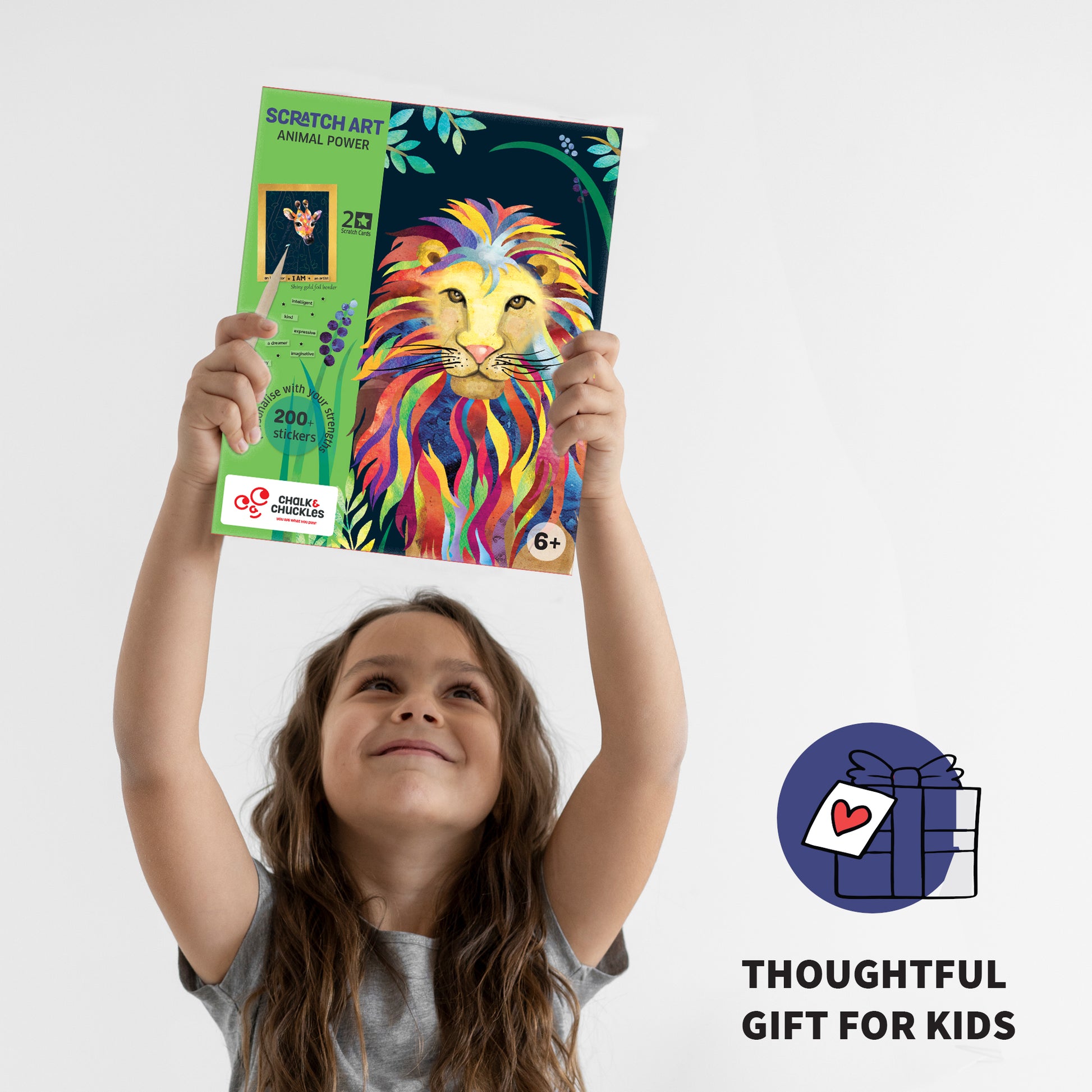 Chalk & Chuckles - Scratch Art - Animal Power - Marah Kids