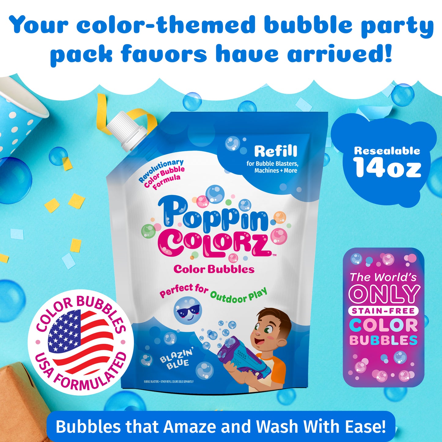 Poppincolorz - Color Blazin Blue Refill 14Oz