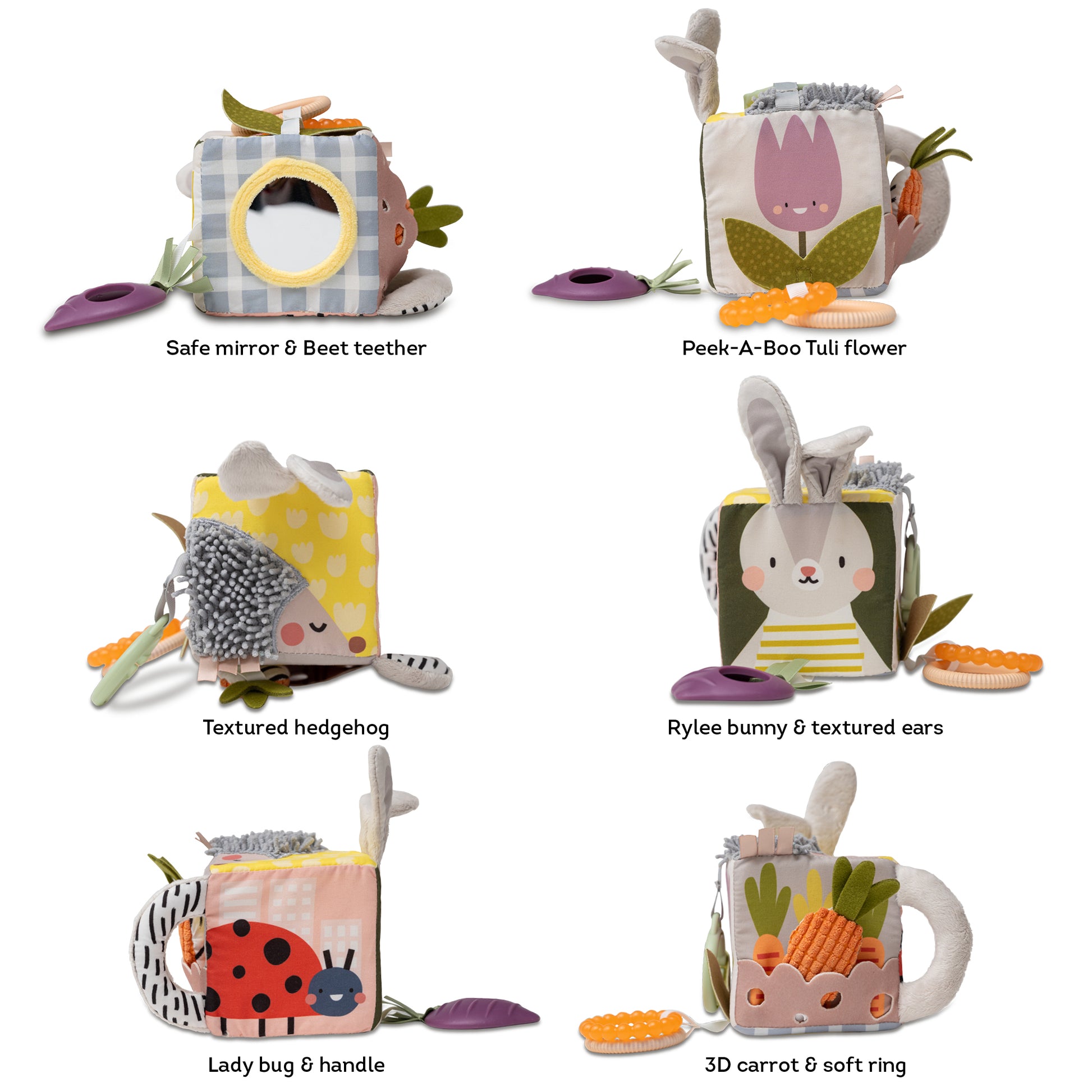 Taf Toys Urban Garden Activity Cube | Sensory Hanging Toy, 0M+ - Marah Kids