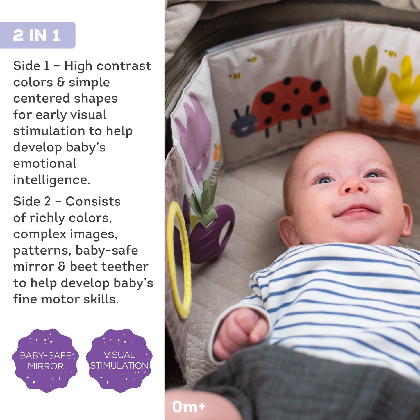 Taf Toys Urban Garden Soft Cloth Book | Crinkle & Sensory Tummy Time Toy, 0M+