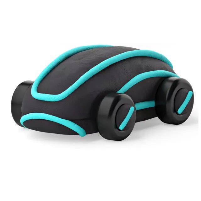 Hey Clay - Cyber Cars BLUE CYBER CAR Colourful modelling air - dry clay, 2 cans with fun interactive app for kids 3 years + - Marah Kids