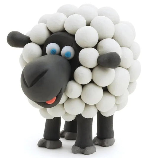 HEY CLAY - DIY Animals: Cow, Doggie, Sheep Plastic Creative Modelling Air - Dry Clay For Kids 6 Cans - Marah Kids