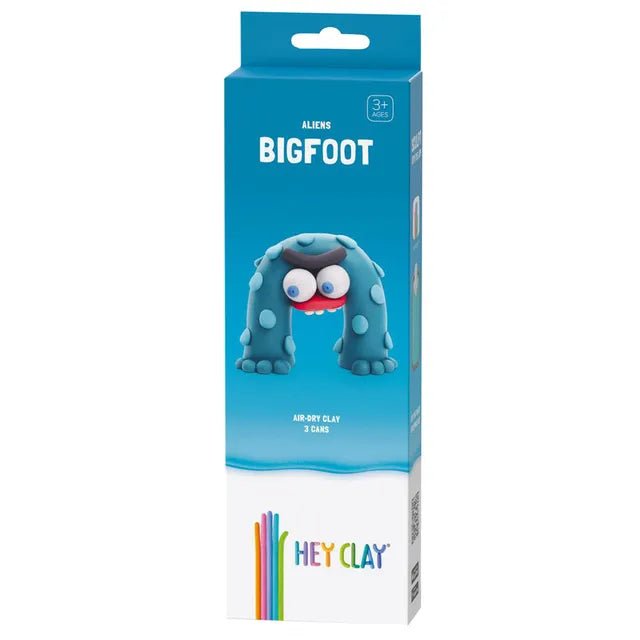HEY CLAY – DIY Bigfoot Plastic Creative Modelling Air - Dry Clay For Kids 3 Cans - Marah Kids