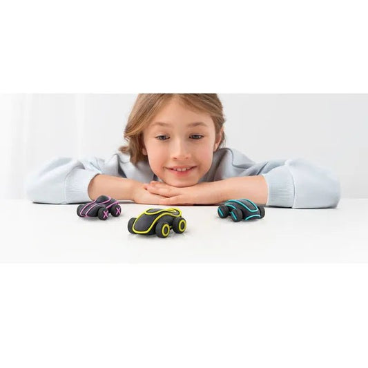 Hey Clay - Cyber Cars PINK CYBER CAR Colourful modelling air - dry clay, 2 cans with fun interactive app for kids 3 years + - Marah Kids