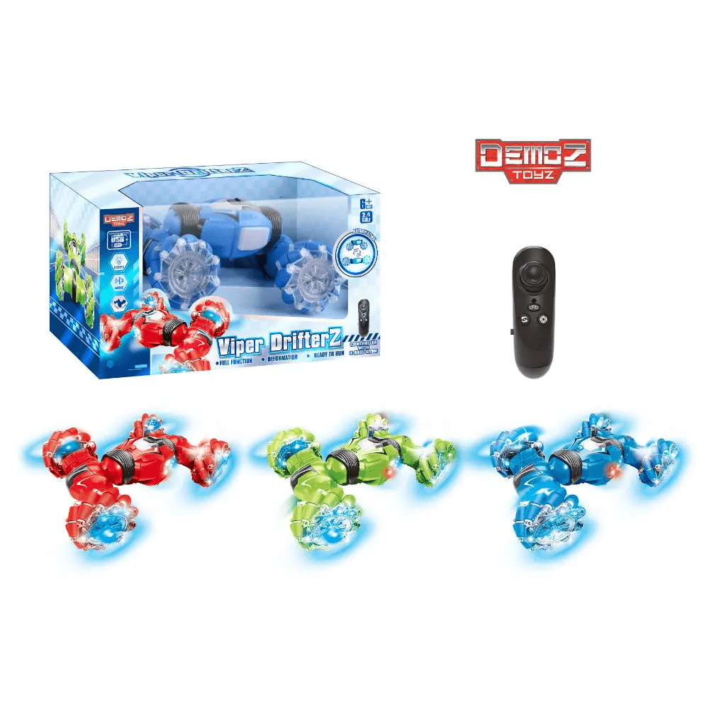 Power Joy Demoz RC Viper Drifterz 1/12 2.4G 4WD with Light and Music Gyro, Assorted 1 Piece - Marah Kids