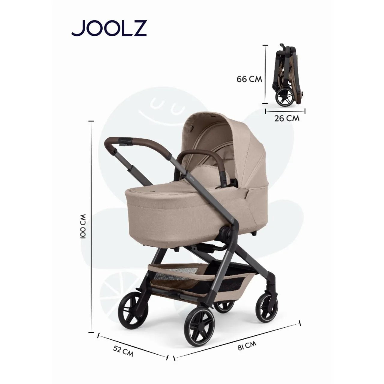 Joolz Hub2 Compact Stroller Lightweight One-Hand Fold Reversible Seat Sandy Taupe - Marah Kids