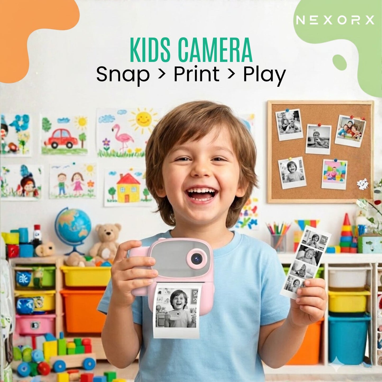 NEXORX Kids Click & Play Instant Print Camera – Pink - Marah Kids