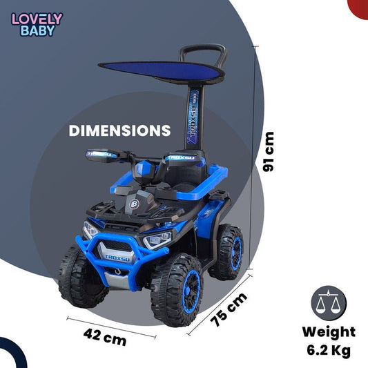 Lovely Baby Push Ride - On Car for Kids LB 7880HC with Push Handle Bar & Sunshade Canopy - Marah Kids