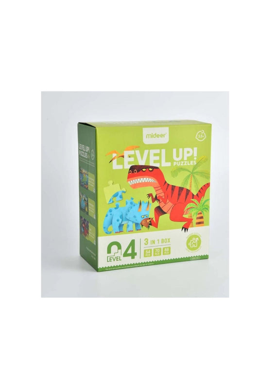 Level Up Puzzles - Dino (3 In 1) Level 4 - Marah Kids