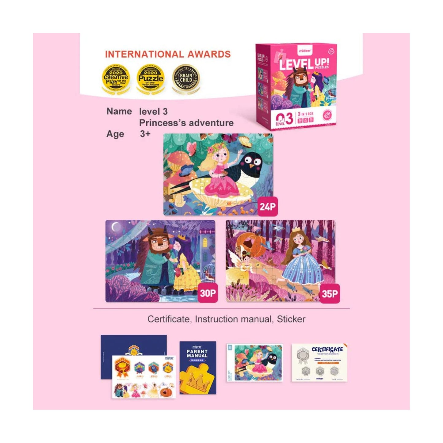 Level Up Puzzles - Princess (3 In 1) Level 3