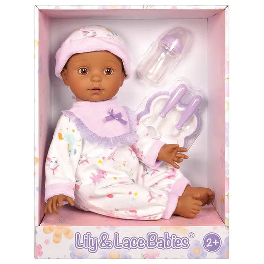 Lotus - 16" inch, Soft - bodied Baby Doll – Afro - American (No Hair) - Marah Kids