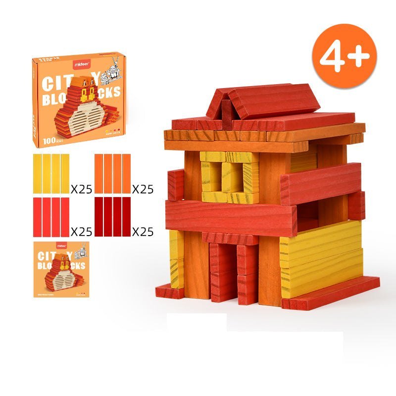 Wooden City Blocks - Warm - Marah Kids