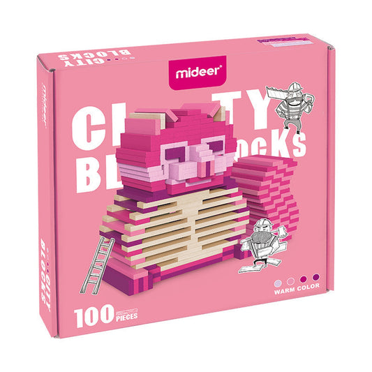 Wooden Blocks - Pink (100Pcs) - Marah Kids