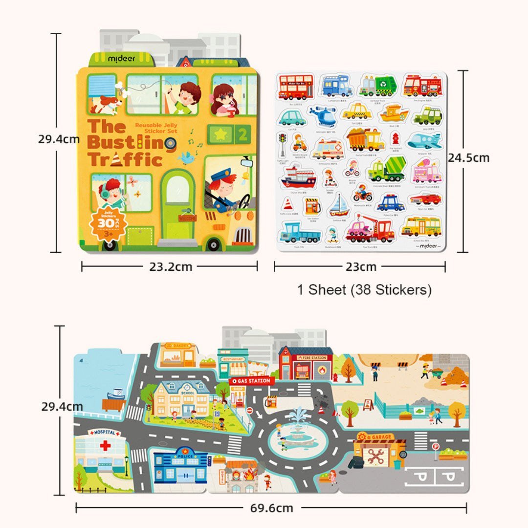 Reusable Stickers - Bustling Traffic - Marah Kids