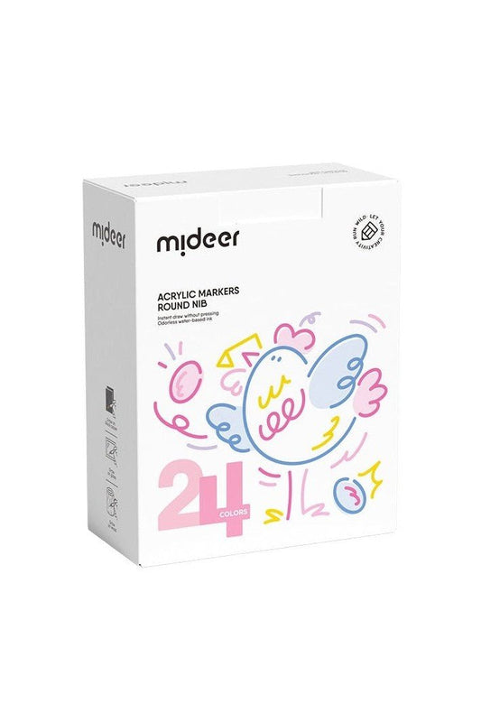 Round Nib Acrylic Markers - 24 Colors - Marah Kids