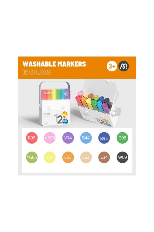 Washable Markers 2.0 - 12 Colors - Marah Kids