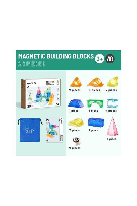 3D Magnetic Blocks - 20Pcs - Marah Kids