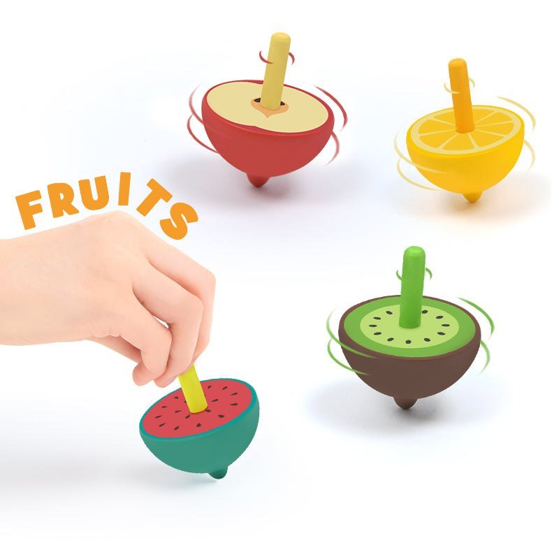Wooden Spinning Top - Apple - Marah Kids