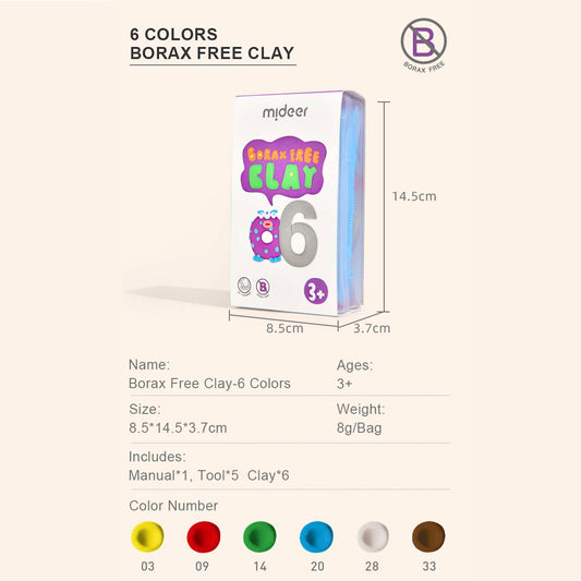 Borax Free Modelling Clay - 6 Colors - Marah Kids
