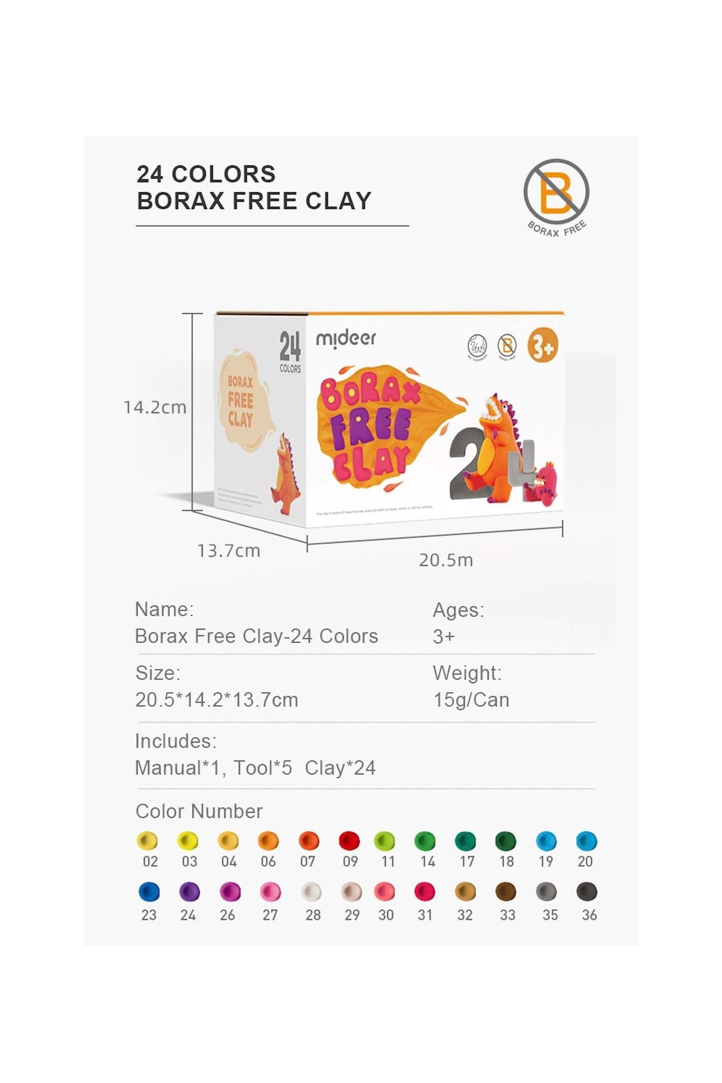 Borax Free Modelling Clay - 24 Colors