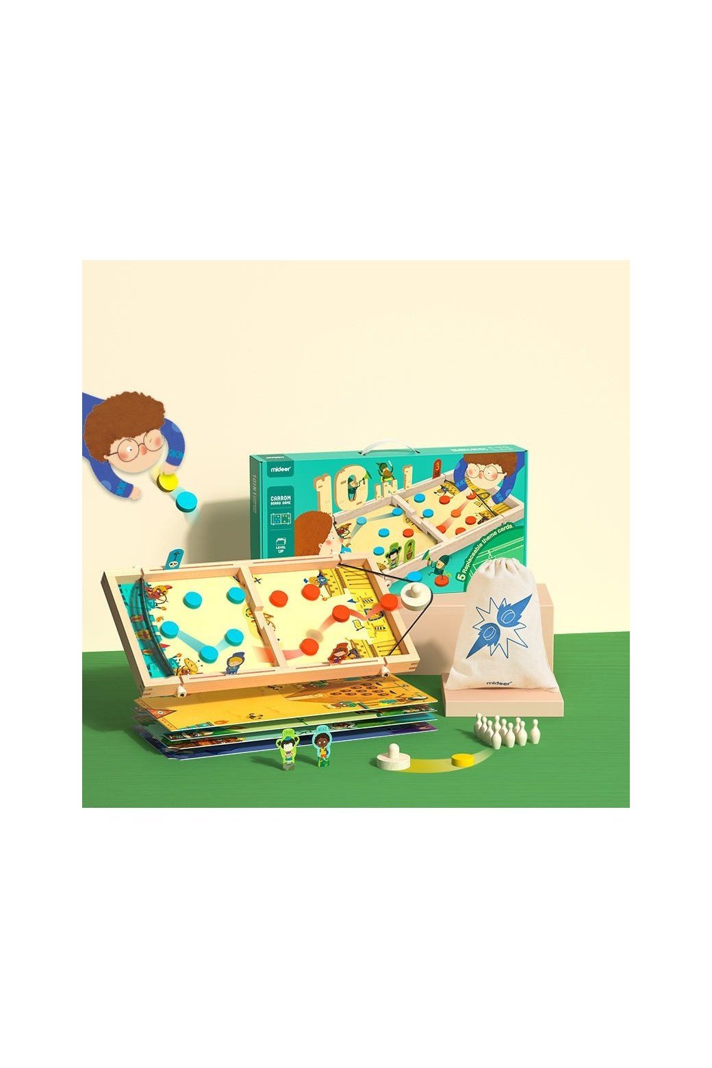 Mideer 10 In 1 Carrom Board Game - Marah Kids