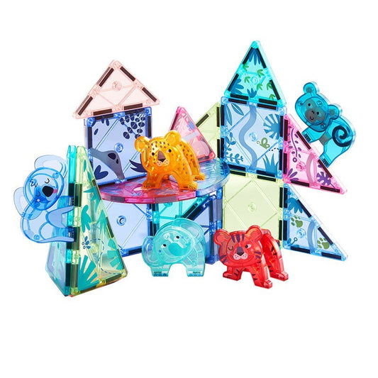 Colorful Magnetic Tiles 40 Pcs - Animal Kingdom - Marah Kids