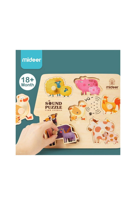 Wooden Sound Puzzle - Farm Animals - Marah Kids