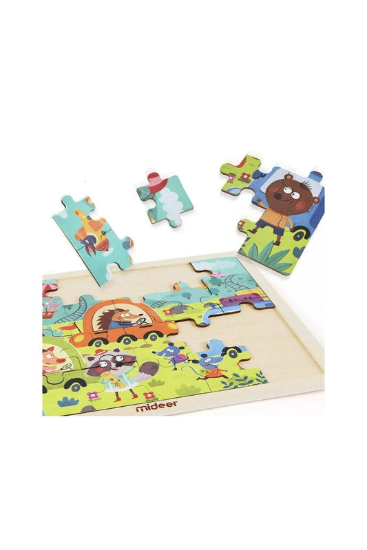 Wooden Puzzle Board - Safari (24 Pcs) - Marah Kids