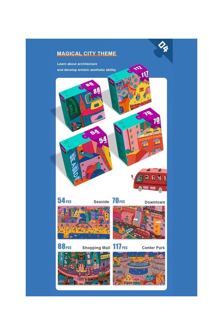 4 In 1 Puzzle - City - Marah Kids