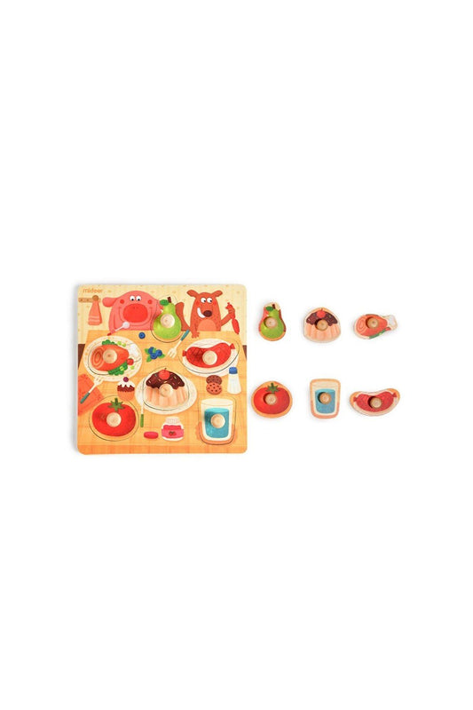 Wooden Peg Puzzle - Dinner Time - Marah Kids
