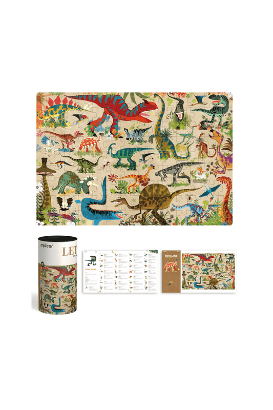 Let'S Learn Educational Puzzle - Dino Land (126 Pcs) - Marah Kids