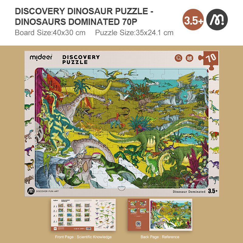 Observation Puzzle - Dinosaur World - 70 Pcs - Marah Kids