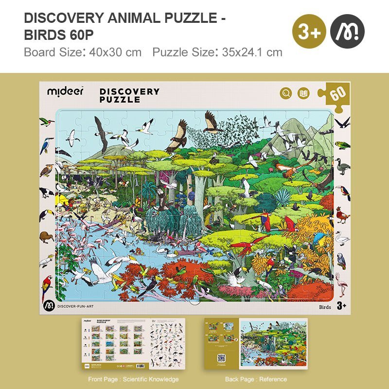 Observation Puzzle - Birds - 60 Pcs - Marah Kids