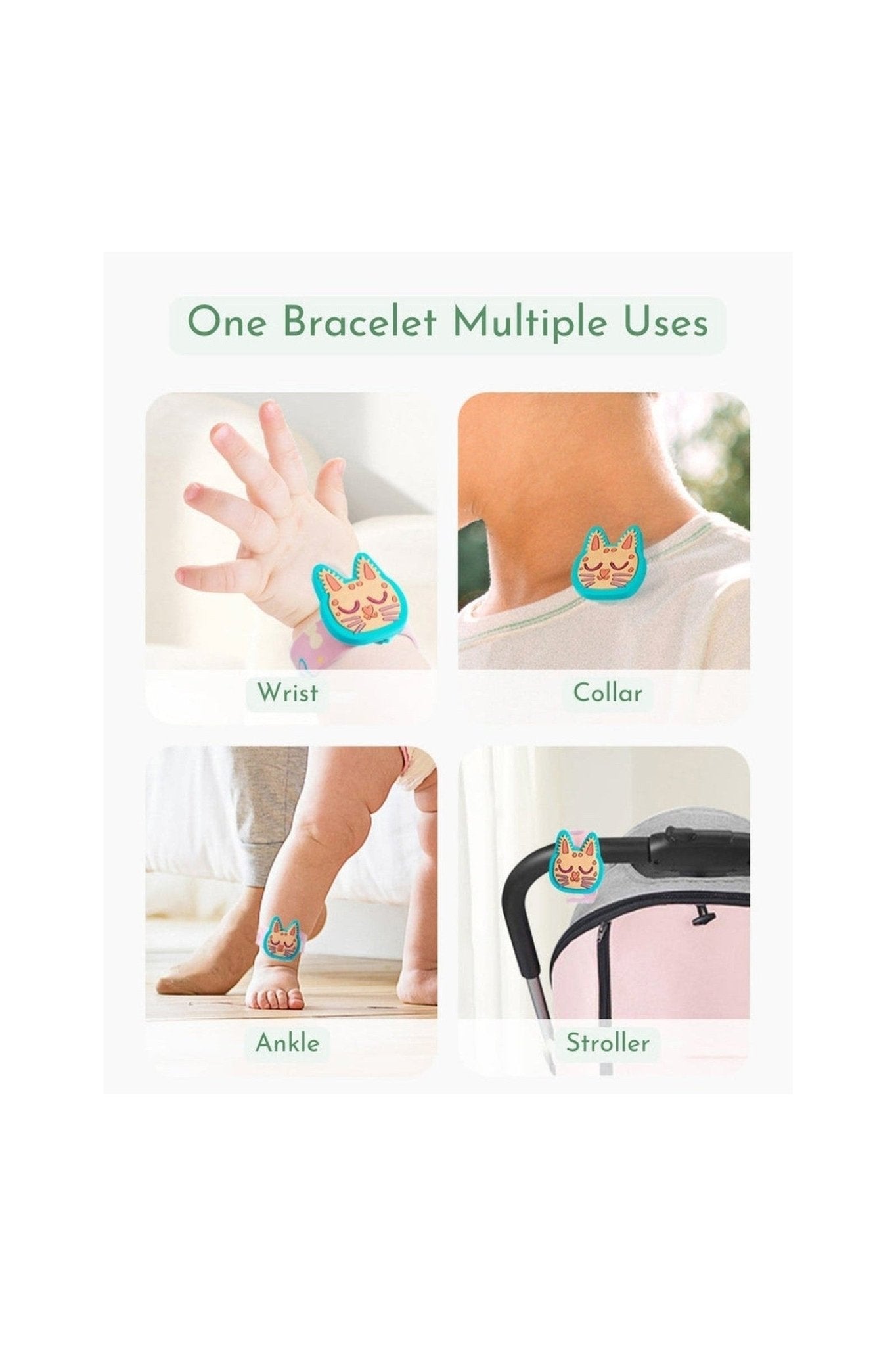 Mosquito Repellent Snap On Bracelet - Sleepy Kitten - Marah Kids