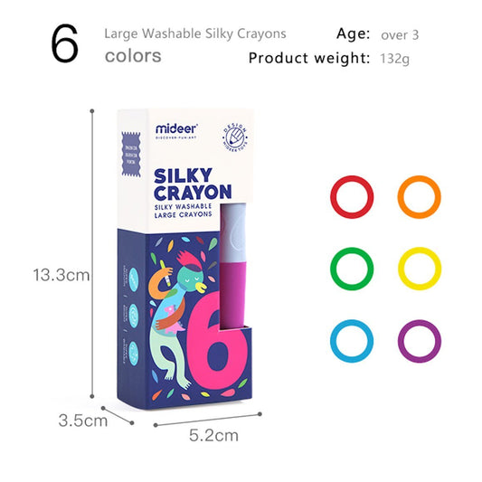 Washable Rotary Crayons - 6 Colours - Marah Kids