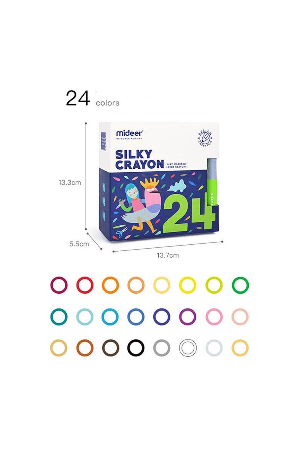 Washable Rotary Crayons - 24 Colours - Marah Kids