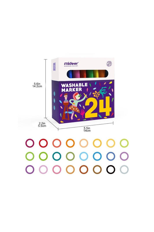 Washable Markers - 24 Colors - Marah Kids