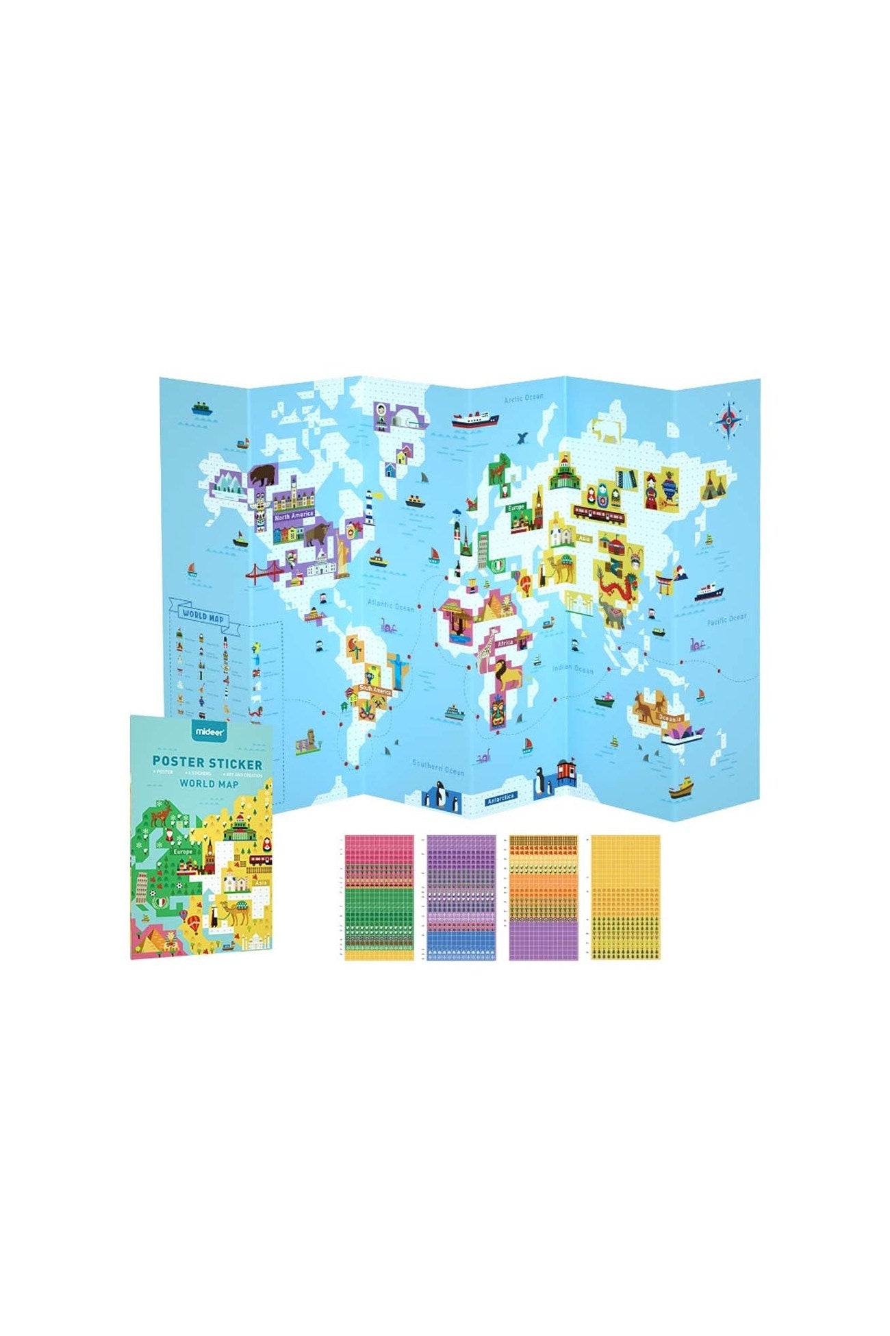 Poster Stickers - World Map - Marah Kids