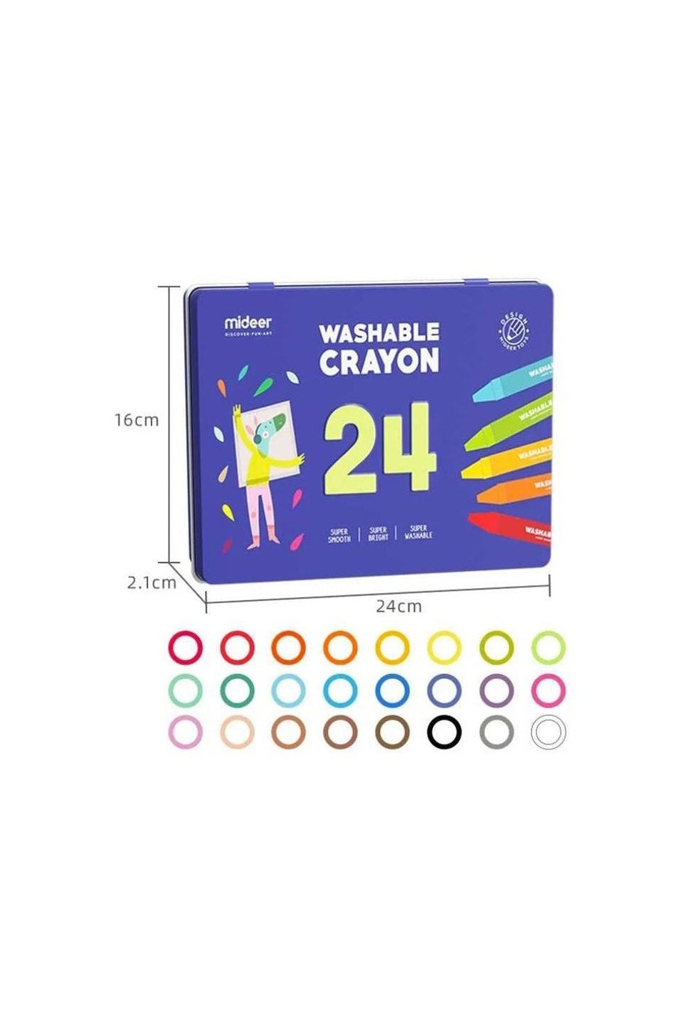 Washable Crayons - 24 Colours