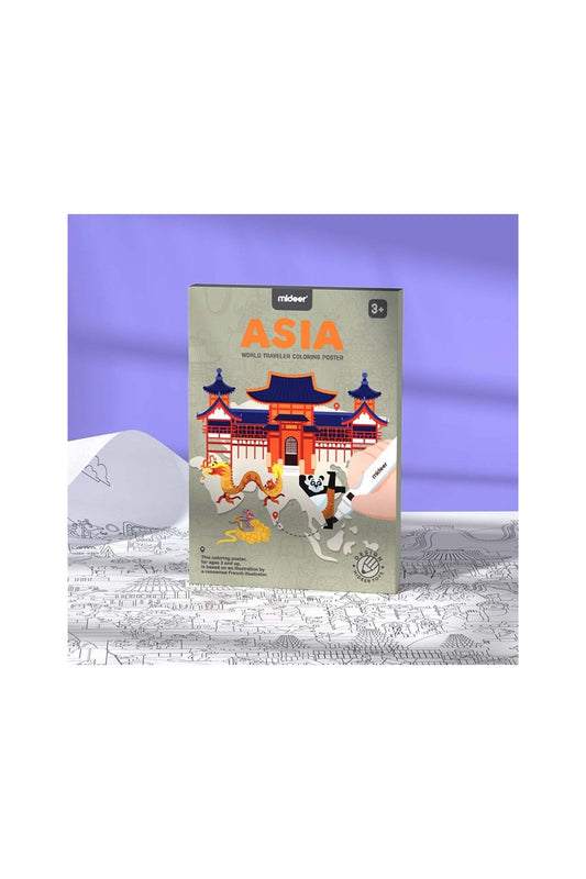 Traveller Coloring Poster - Asia - Marah Kids