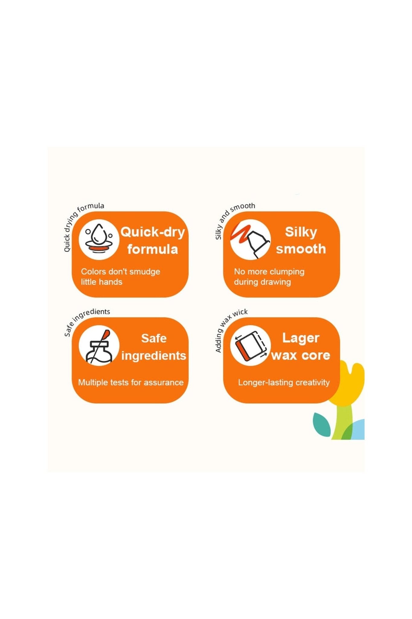 Rotary Washable Crayons - 12 Colors - Marah Kids