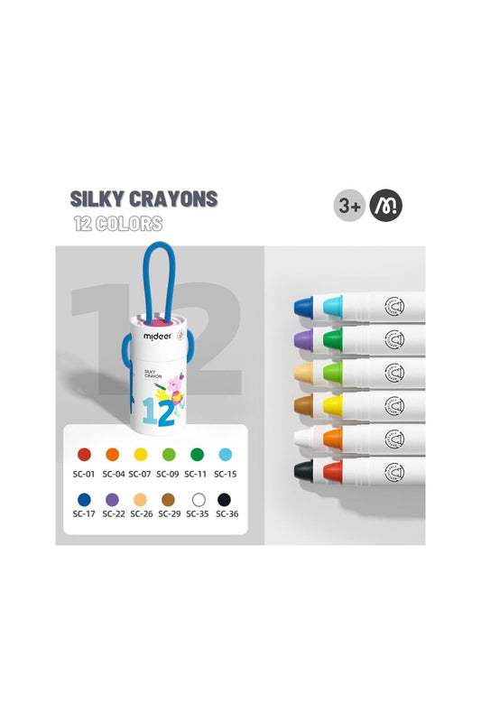 Rotary Washable Crayons - 12 Colors - Marah Kids