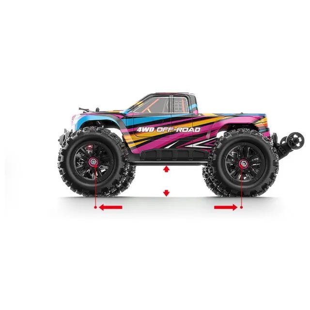 MJX – Brushless RC Hobby GradeTruck | High Speed, 2.4Ghz Remote Control | 1:16 Scale Radio Controlled Off - roader Electronic Monster R/C Truck | RTR, All Terrain - Pink - Marah Kids