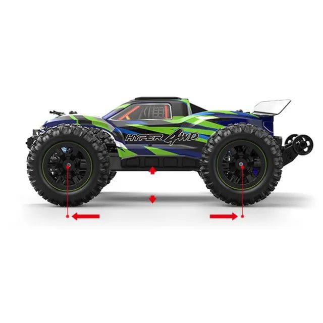 MJX – RC Hobby Grade Truck | High Speed 30km/h, 2.4Ghz Remote Control | 1:16 Scale Radio Controlled Off - road Electronic Monster R/C Truck | RTR, All Terrain – Green - Marah Kids