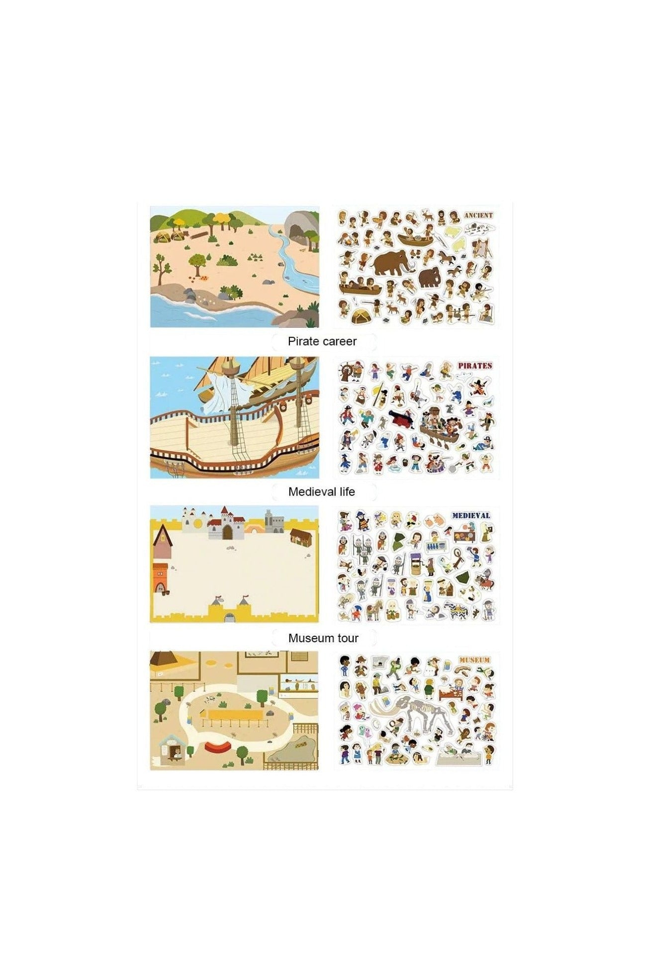 Medieval Age Reusable Stickers - Marah Kids