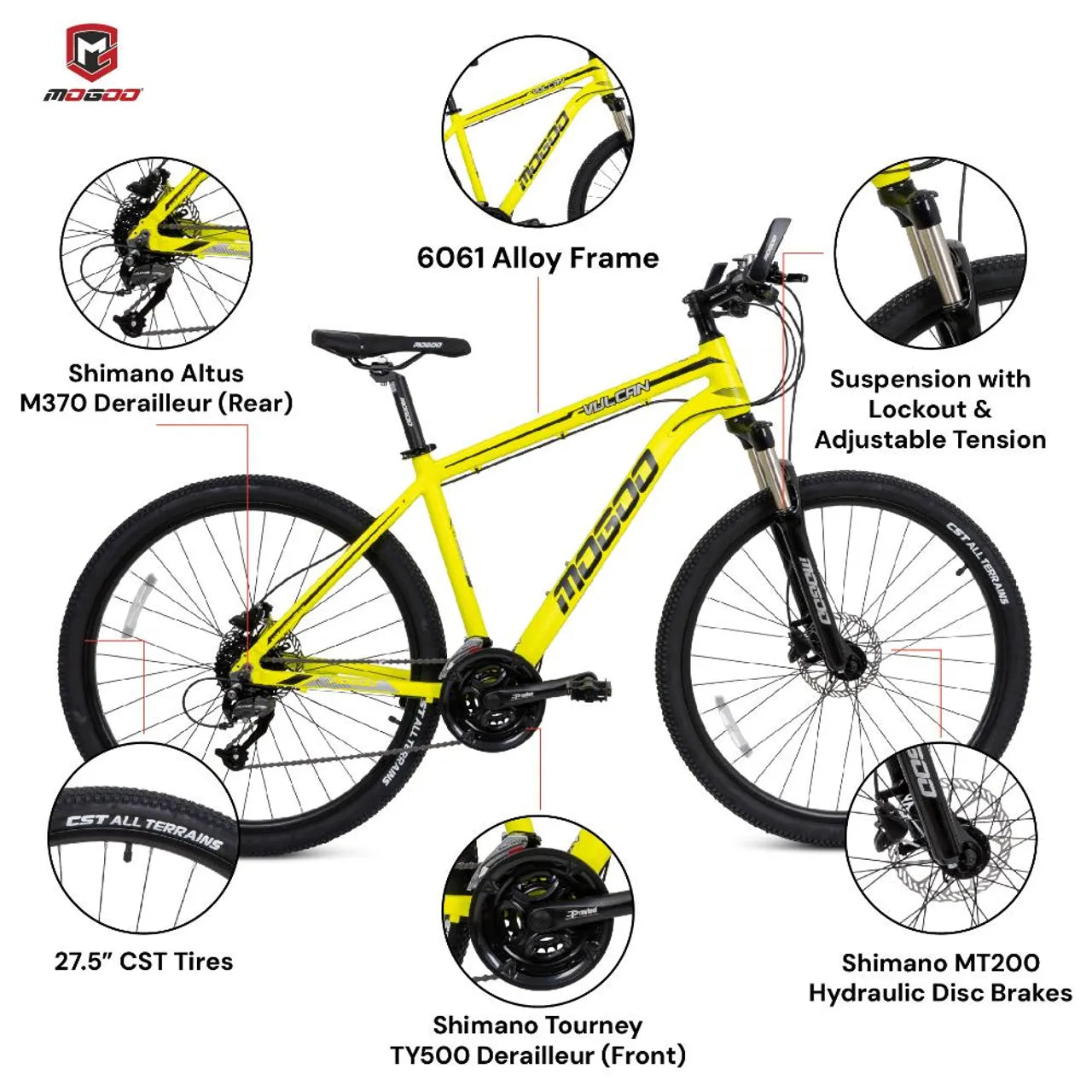 Vulcan Mountain Bike 27.5" - Yellow