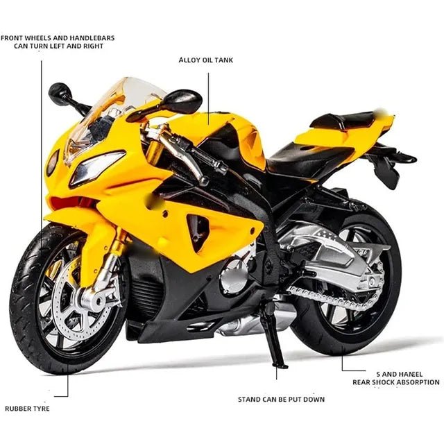 D - power MSZ - BMW S1000RR – Yellow | Die - Cast Replica, Ultimate Collector's Item, Limited Edition | Size - 1:12, For Kids 3+ - Marah Kids