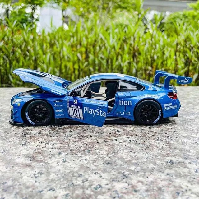 D - power MSZ – BMW M6 GT3 - Blue | Die - Cast Replica, Ultimate Collector's Item, Racing Cars | Toy Vehicles, Metal Toy Car Model - Pull Back Collection | Size - 1:32, For Kids 3+ - Marah Kids