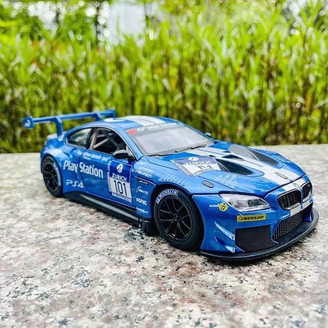D - power MSZ – BMW M6 GT3 - Blue | Die - Cast Replica, Ultimate Collector's Item, Racing Cars | Toy Vehicles, Metal Toy Car Model - Pull Back Collection | Size - 1:32, For Kids 3+ - Marah Kids